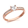 9ct Rose Gold Princess Cut Cubic Zirconia Ring - R5913