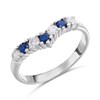 9ct White Gold Blue And White CZ Wishbone Ring - R5986