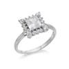 9ct White Gold Cubic Zirconia Square Cluster Ring - R6529