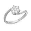 9ct White Gold Cubic Zirconia Twist Cluster Ring - R6533