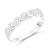 9ct White Gold Five Cubic Zirconias Wave Ring - R6546