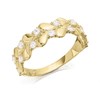 9ct Gold Cubic Zirconia Floral Band Ring - R6561