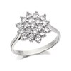 9ct White Gold Cubic Zirconia Cluster Ring - R6578