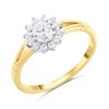 9ct Gold Two Colour White CZ Cluster Ring - R6590