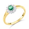 9ct Gold Two Colour Green And White CZ Cluster Ring - R6591