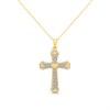 9ct Gold Two Colour Filigree Cross And Chain - R6610