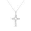9ct White Gold Cubic Zirconia Cross And Chain - R6630