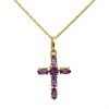 9ct Gold Amethyst Cross And Chain - R6820