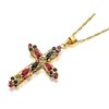 9ct Gold Ruby And Sapphire Double Sided Cross And Chain - R6879