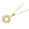 9ct Gold Cubic Zirconia Sun Ray Pendant And Chain - R6909