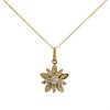 9ct Gold Floral Cubic Zirconia Necklace - R69114
