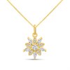 9ct Gold Floral Cubic Zirconia Necklace - R69120