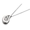 9ct White Gold Cubic Zirconia Teardrop Pendant And Chain - R6952