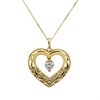 9ct Gold Cubic Zirconia Heart Necklace - R7028