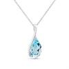9ct White Gold Blue Topaz Teardrop Necklace - R7050