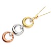 9ct Three Colour Gold Cubic Zirconia Circle Necklace - R7080