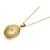 9ct Gold Diamond Set Oval Locket And Chain - R7218
