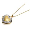 9ct Gold Two Colour Heart Locket And Chain - R7224