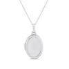 9ct White Gold Oval Locket And Chain - R7233