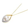 9ct Gold Two Colour Freshwater Pearl And Diamond Necklace - R7703