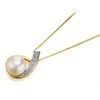 9ct Gold Two Colour Freshwater Pearl And Diamond Necklace - R7759