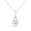 9ct White Gold Aquamarine And Diamond Teardrop Necklace - R82122
