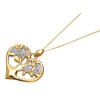 9ct Gold F.Hinds Tree Of Life Crystal Heart Necklace - R8223