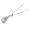9ct White Gold Pear Aquamarine And Diamond Necklace - R8247