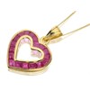 9ct Gold Open Heart Ruby Necklace - R8270