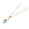 9ct Gold Two Colour Diamond And Blue Topaz Necklace - R8295