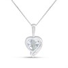 9ct White Gold Aquamarine And Diamond Heart Necklace - R83102
