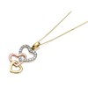9ct Gold Three Colour Cubic Zirconia Heart Necklace - R8748