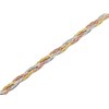 9ct Three Colour Gold 3mm Wide Plaited Herringbone Necklet - 17in - R9509