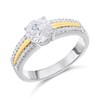 Night & Day Silver And 9ct Gold Double Row CZ Ring - R9908