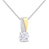 Night & Day Silver And 9ct Gold Diagonal CZ Necklet - R9963