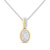 Night & Day Silver And 9ct Gold Oval CZ Necklet - R9964
