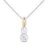 Night & Day Silver And 9ct Gold Double CZ Necklet - R9965