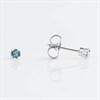 9ct White Gold Aqua Cubic Zirconia Ear Piercing Studs - 3mm - S75927