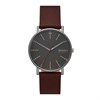 Skagen SKW6860 Signatur Grey IP Brown Leather Strap Watch - W06302