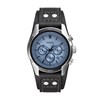 Fossil CH2564 Coachman Chronograph Black Leather Cuff Strap Watch - W0738