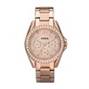 Fossil ES2811 Riley Rose Gold Plated Stone Set Bracelet Watch - W1008