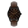 Fossil FS6138 Pearson Multi Function Black IP Brown Leather Strap Watch - W10420