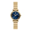Fossil ES5521 Carlie Gold Tone Blue Dial Bracelet Watch - W10547