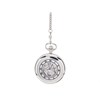 Jean Pierre G257CM Chrome Plated Double Half Hunter Pocket Watch And Chain - W2218