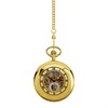 Jean Pierre G257PM Gold Plated Half Hunter Skeleton Pocket Watch - W2223