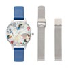 Olivia Burton OBGSET151 Pop Art Stainless Steel Mesh/Blue Strap Watch Set - W28149