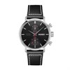 HUGO 1530465 Take Off Stainless Steel Black Dial  Leather Strap Watch - W45466