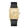 HUGO 1530481 Steeze Gold Tone Rectangular Case Black Leather Strap Watch - W45469