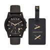 Armani Exchange AX7105 Black Resin Watch And Luggage Tag Gift Set - W65103