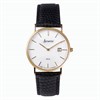 Accurist 7801 9ct Gold Black Leather Strap Watch - W7006